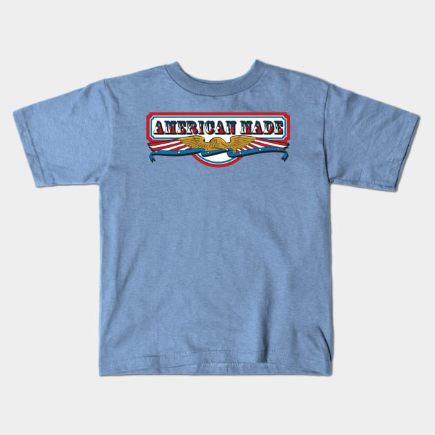 American Made Kids T-Shirt by RTROstock